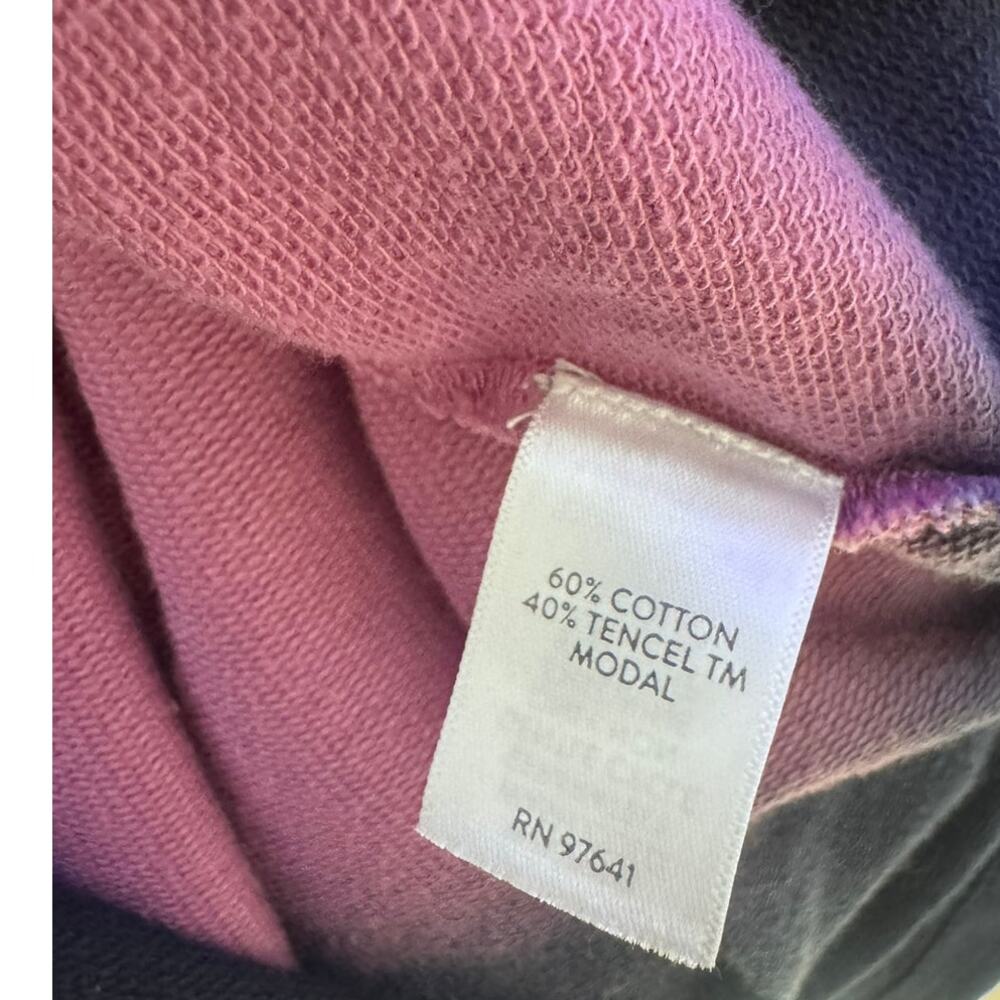 J. Jill Fit Womens Large Petite Quarter Zip Hooded Pink Purple Ombre Sweatshirt - Picture 6 of 10